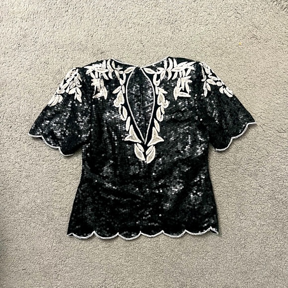 Scala Vintage Sequin Beaded Top - Picture 4 of 4
